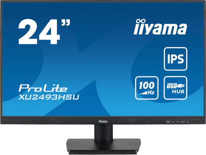 61cm/24" (1920x1080) Iiyama ProLite XU2493HSU-B6 16:9 FHD IPS 100Hz 1ms HDMI DP Speaker Black