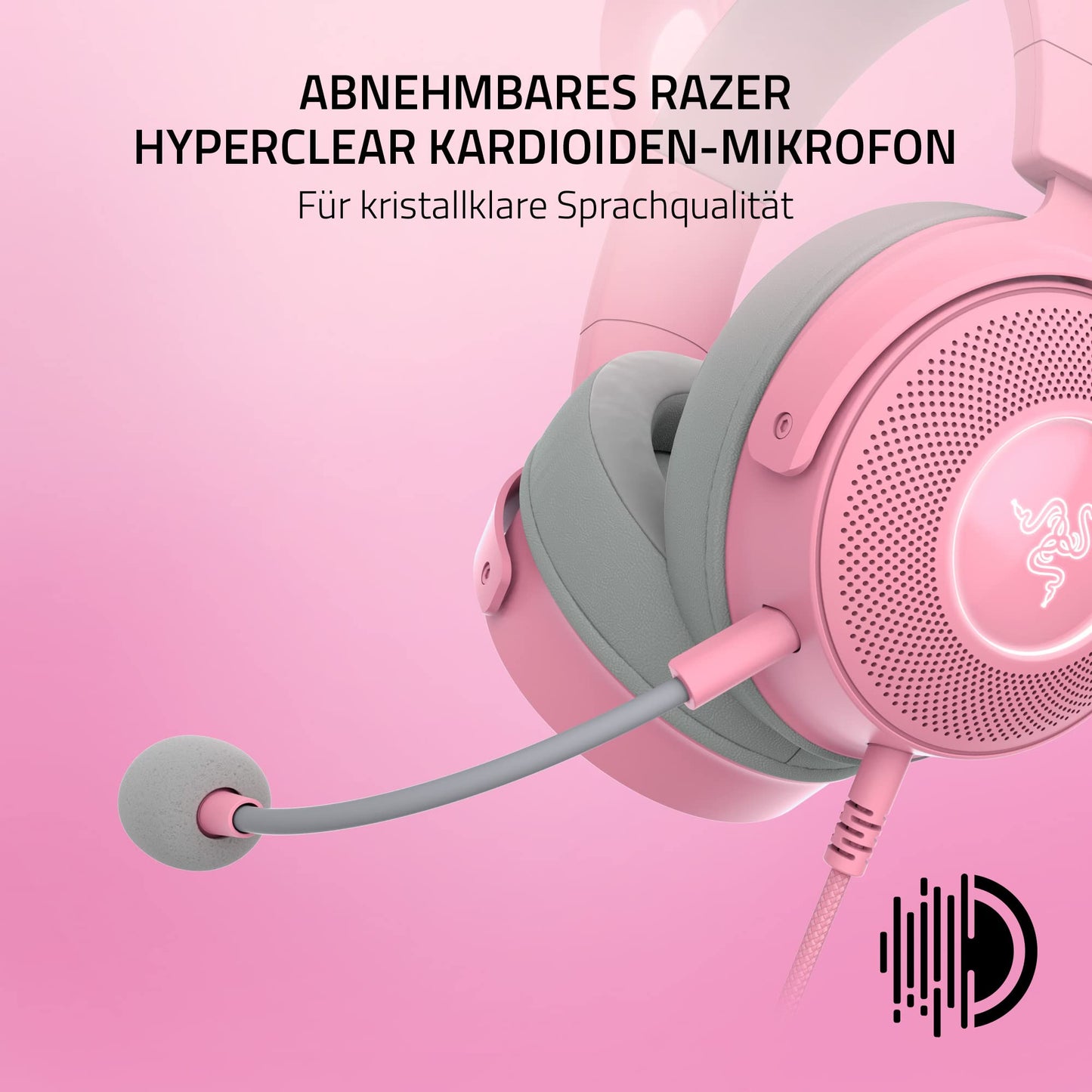 Razer Kraken Kitty Edition V2 Pro Kabelgebundenes RGB Headset mit austauschbaren Ohren , Rosa