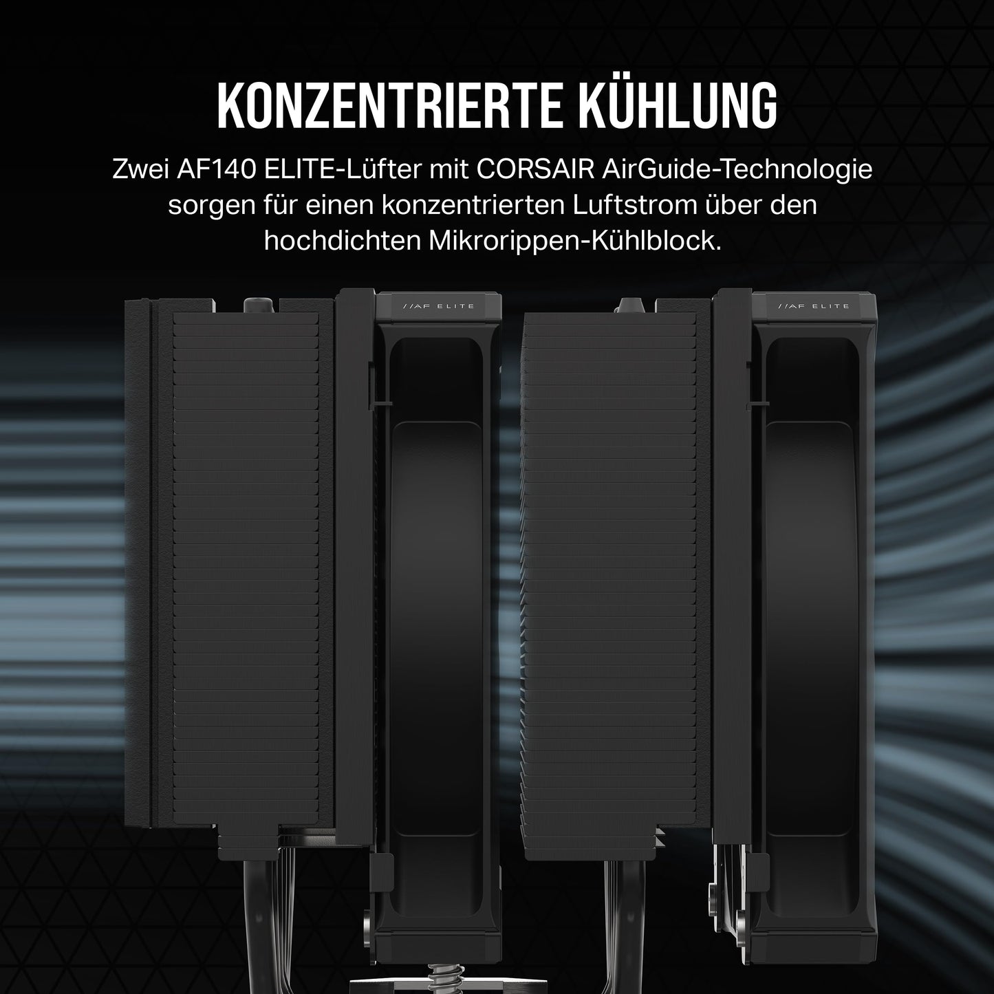 Corsair A115 CPU-Kühler; Dual Tower - 140mm; schwarz