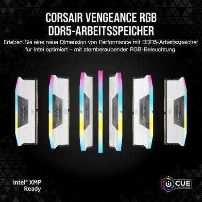 Corsair RAM Vengeance RGB - 64 GB (2 x 32 GB Kit) - DDR5 5600 DIMM CL36