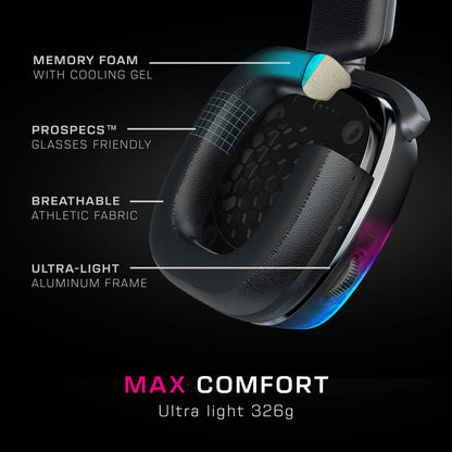 Roccat Syn Max Air black - Kabelloses RGB-Gaming-Headset mit 3D-Audio und Dockingstation