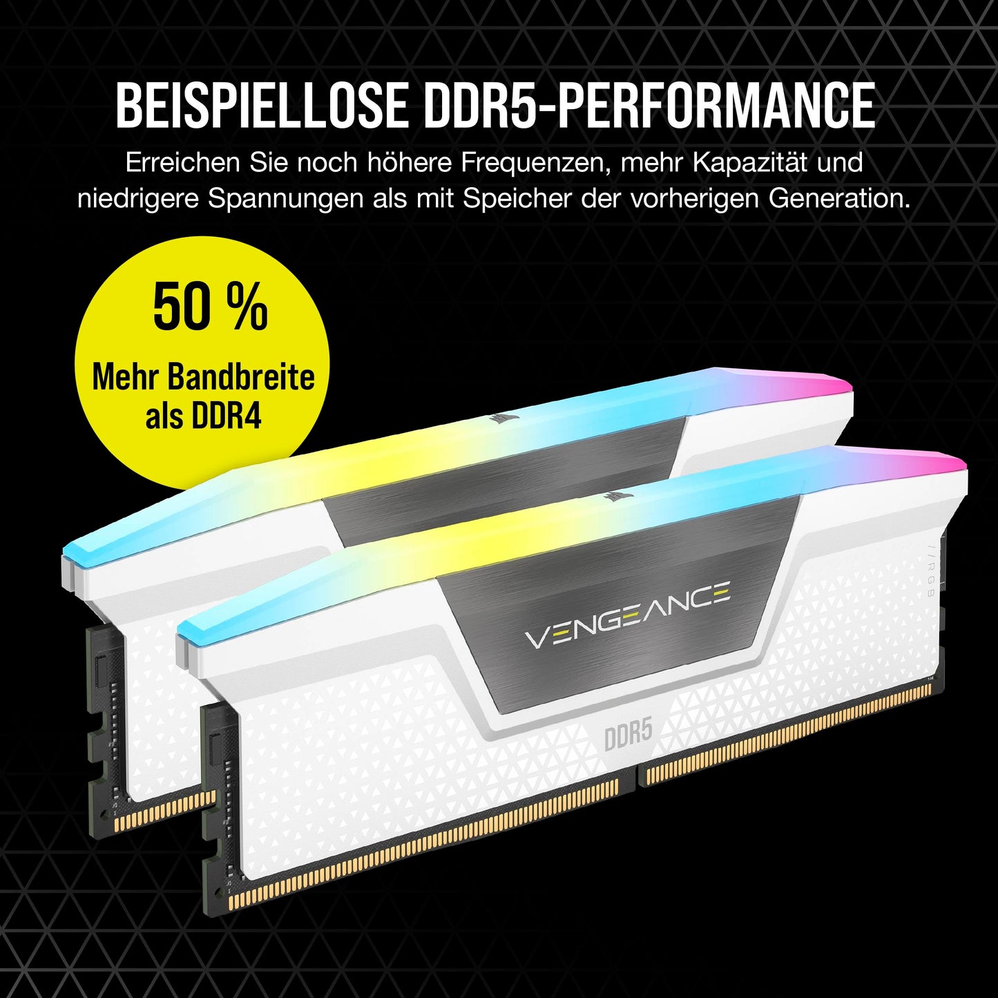 Corsair RAM Vengeance RGB - 64 GB (2 x 32 GB Kit) - DDR5 5600 DIMM CL36