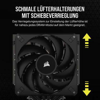 Corsair A115 CPU-Kühler; Dual Tower - 140mm; schwarz