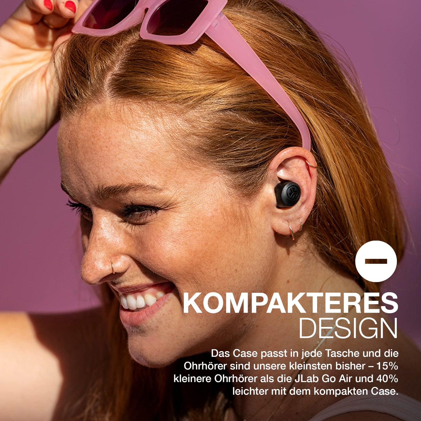 JLab Go Air Pop TWS In-Ear-Kopfhörer Insgesamt mehr als 32 Stunden Spielzeit, Integriertes MEMS-Mikrofon, Wasserfest