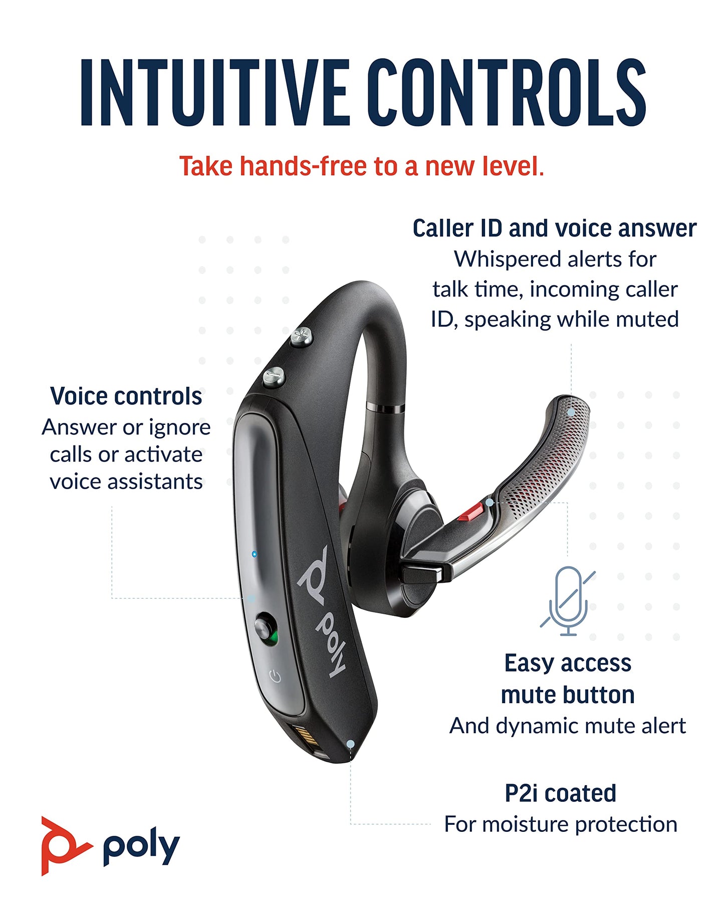 Poly - Plantronics Voyager 5200 UC Headset Bluetooth