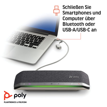 Poly Sync 40 Freisprecheinrichtung, Konferenzlösung, Teams zertifiziert, Bluetooth, USB-A & USB-C