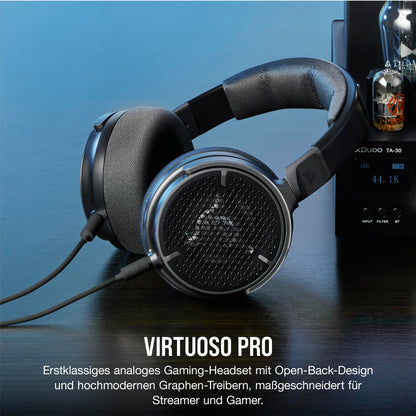 CORSAIR VIRTUOSO PRO Gaming-Headset Schwarz Kabelgebundenes Streaming/Gaming-Headset mit Open-Back-Design