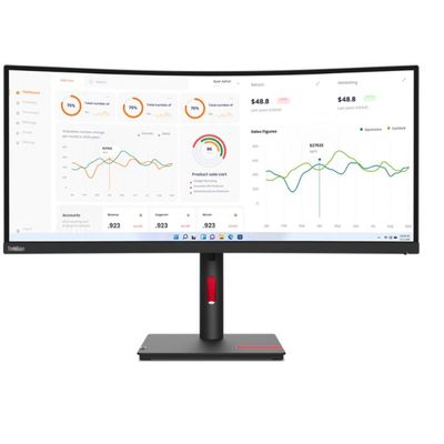 /937cm/34" (3440x1440) Lenovo ThinkVision T34w-30 4ms HDMI DP USB-C Wide Curve Raven Black