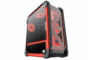 Rampage CASTLE Black / Red 4 * 12cm RGB Fan 2 * Usb3.0, Card Reader, Led Strip Temper Glass Steel Body Gaming Case