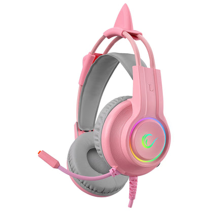 Rampage RM-K91 X-CATTY Pink USB 7.1 Version RGB Gaming Headset with Microphone