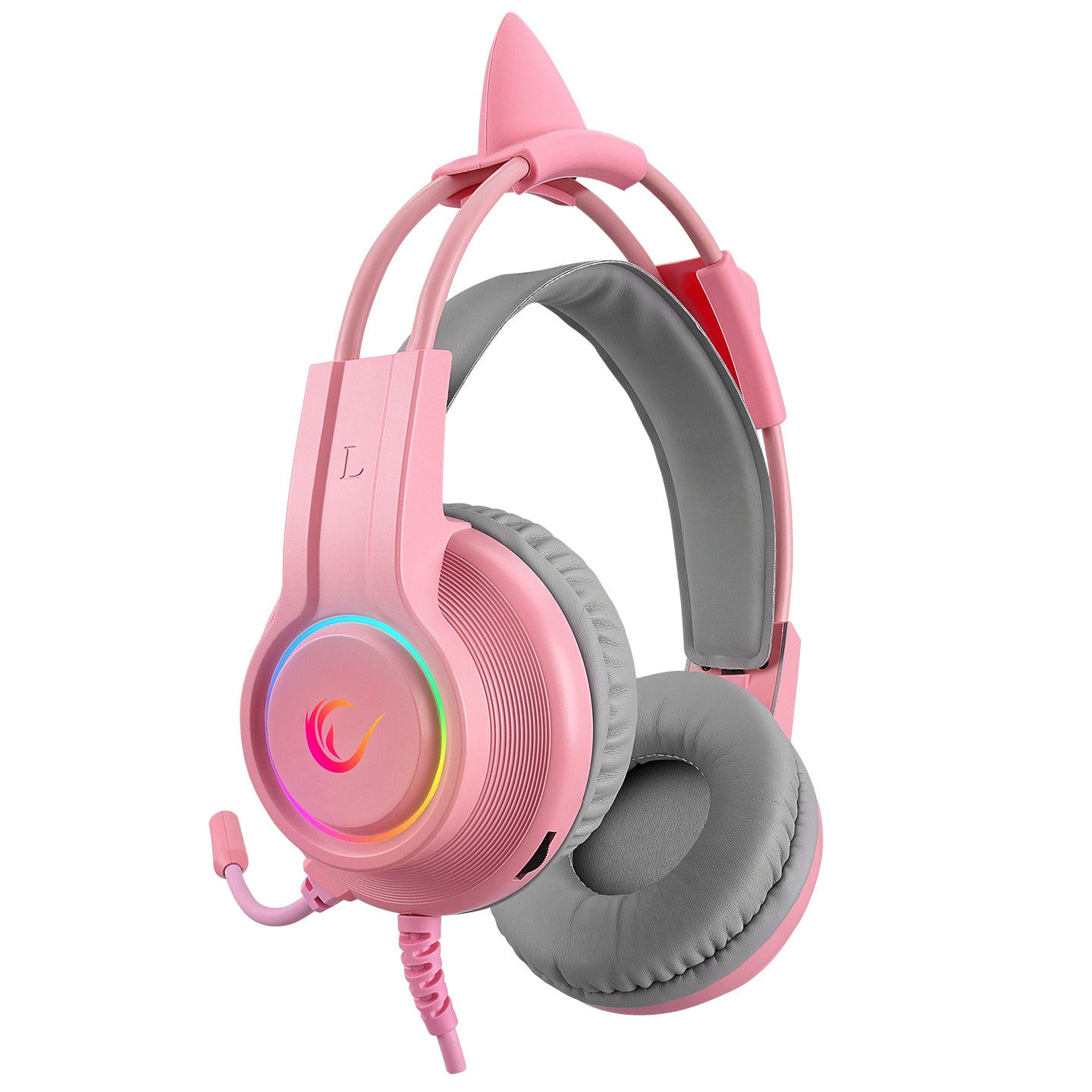 Rampage RM-K91 X-CATTY Pink USB 7.1 Version RGB Gaming Headset with Microphone