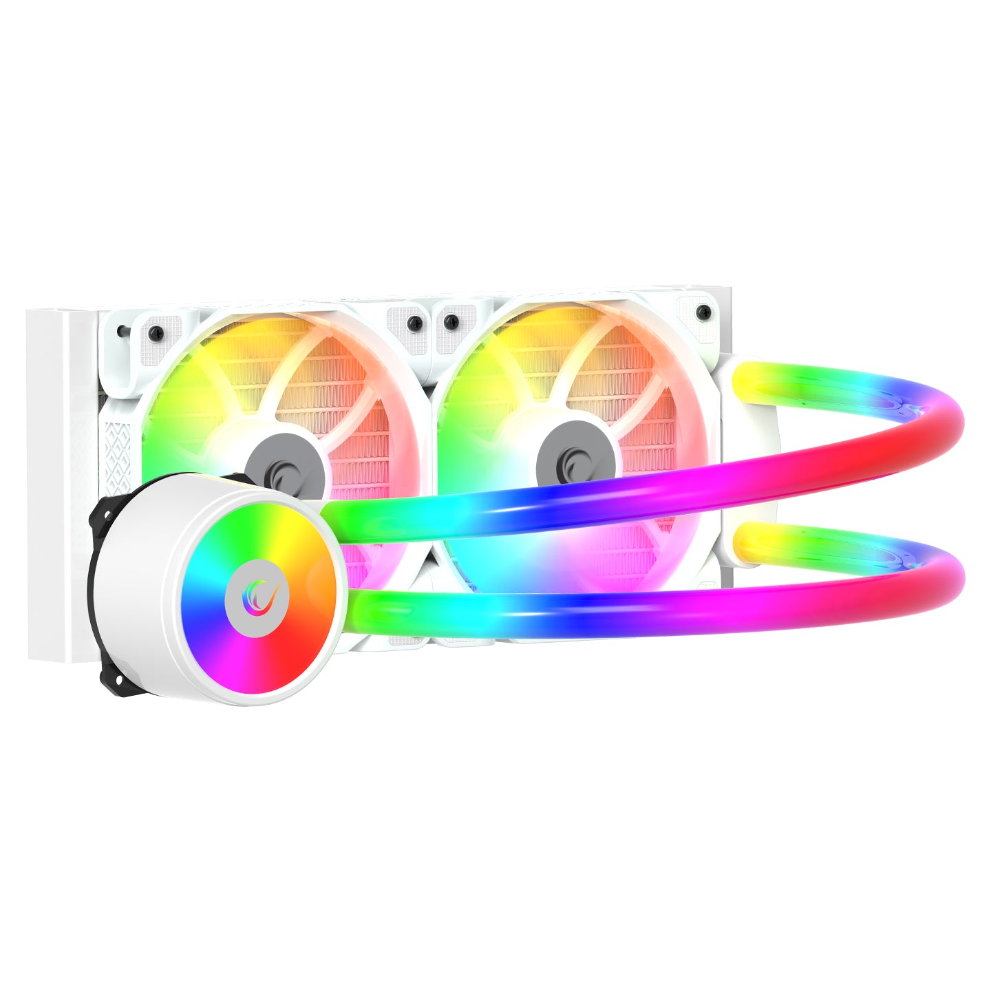 Rampage ICEBLADE C6 White 72CFM 2000RPM ARGB Fan AM5/LGA1700 Compatible LED Tube 240mm Liquid Cooled CPU Fan