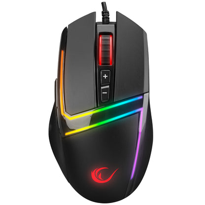 Rampage SMX-R76 BOLT USB Black RGB Led 7D Pixart 3325 10000 dpi Gaming Gaming Mouse