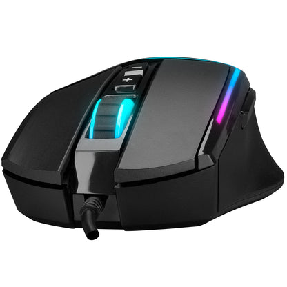 Rampage SMX-R76 BOLT USB Black RGB Led 7D Pixart 3325 10000 dpi Gaming Gaming Mouse