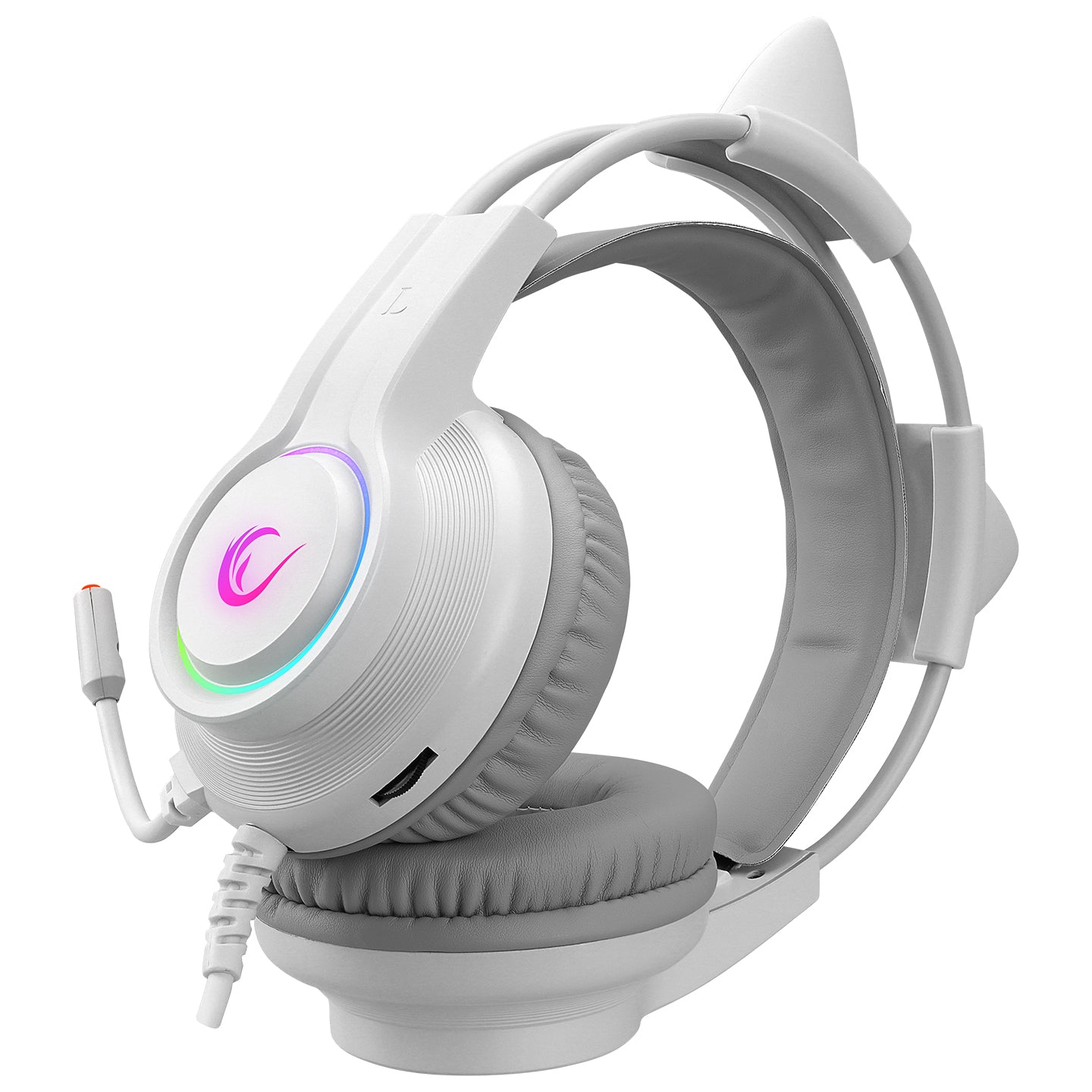 Rampage RM-K91 X-CATTY White USB 7.1 Version RGB Gaming  Microphone Headset