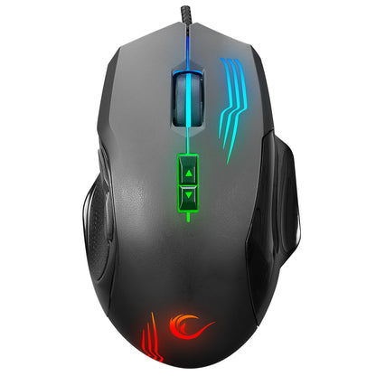 Rampage SMX-G38 CLAW USB 8 Macro Keys 7200dpi RGB Led 2 Removeable megnatic Sidem  Gaming Mouse