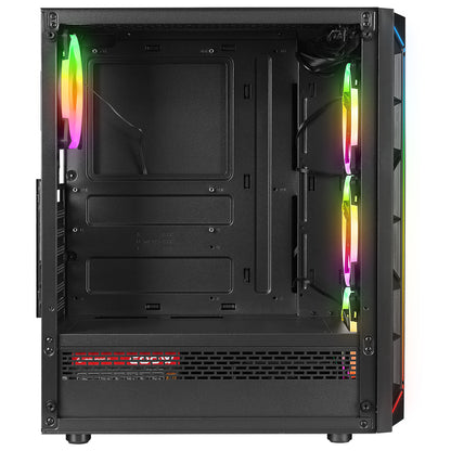 Rampage VICTORY PLUS 600W 80 BRONZE Tempered Glass 4*12cm RGB Fan Led Strip Gaming Gaming Case