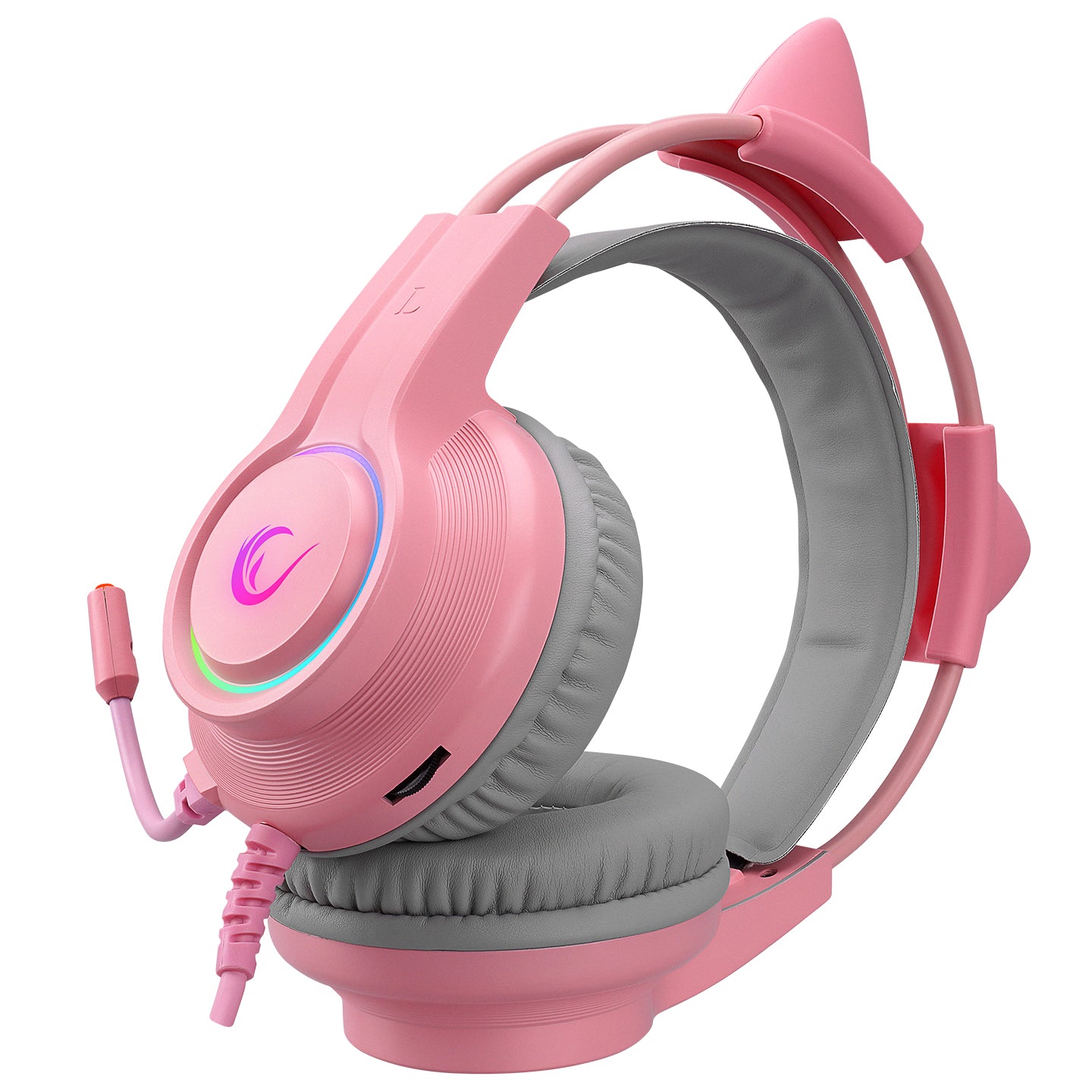 Rampage RM-K91 X-CATTY Pink USB 7.1 Version RGB Gaming Headset with Microphone