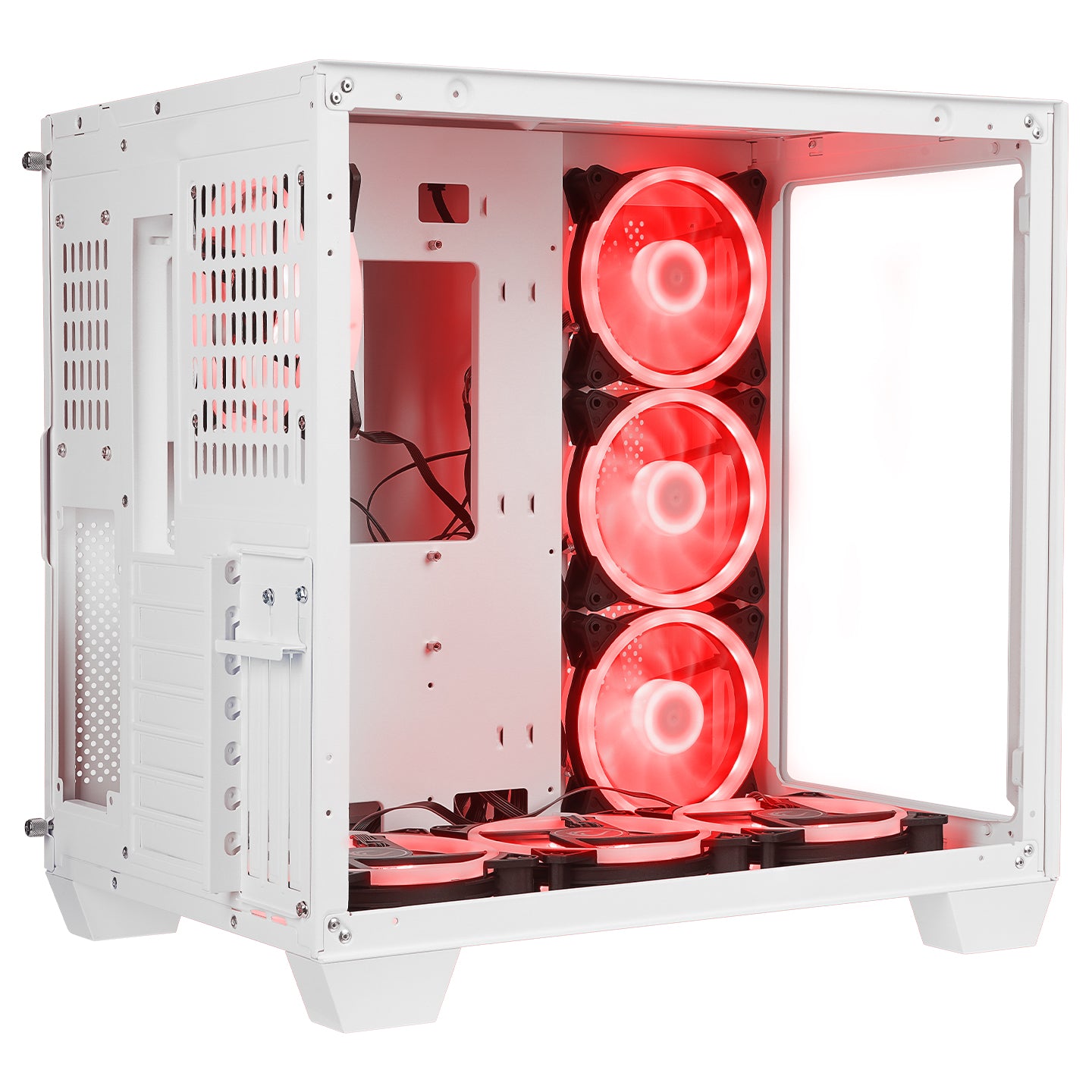 Rampage ICEWAVE White Tempered Glass 7*12cm ARGB Fan Controller Transparent E-ATX Mid-T Gaming Player Case