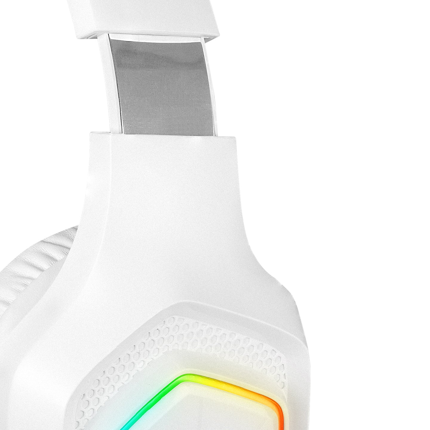 Rampage RM-K90 VECTOR White RGB LED 3.5mm Gaming Headset with Mic and Volume control on earcup. flexible Microphone