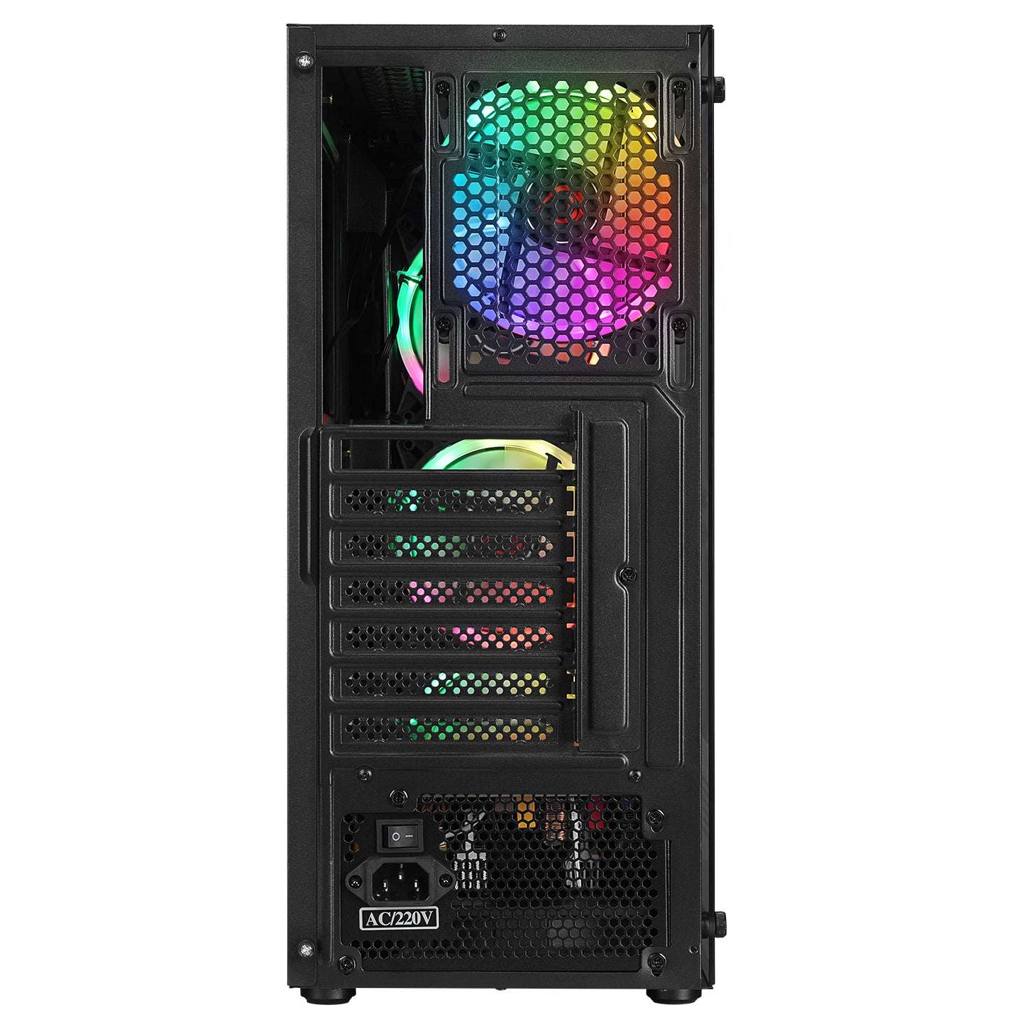 Rampage VICTORY PLUS 600W 80 BRONZE Tempered Glass 4*12cm RGB Fan Led Strip Gaming Gaming Case