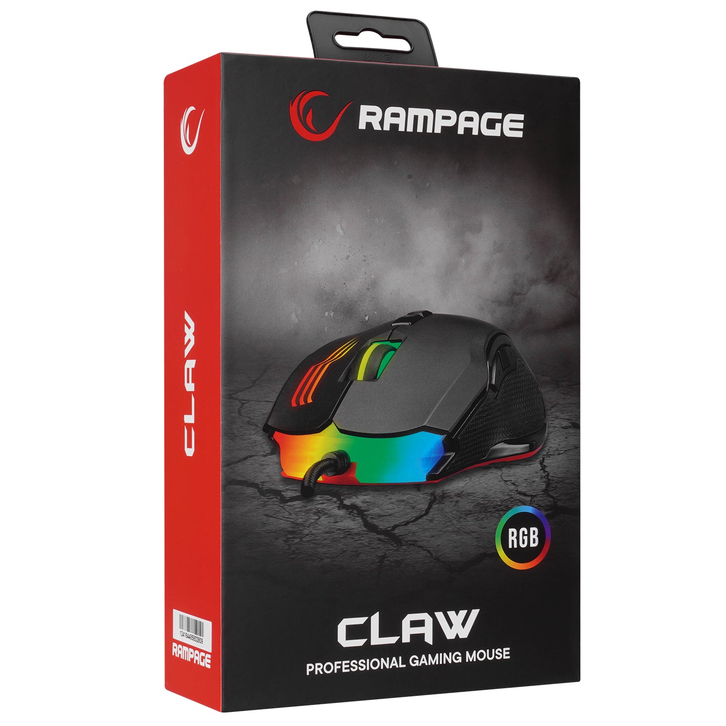 Rampage SMX-G38 CLAW USB 8 Macro Keys 7200dpi RGB Led 2 Removeable megnatic Sidem  Gaming Mouse