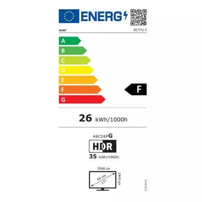 ACER TFT Vero B277UEbmiiprzxv 68,6cm 68,60cm (27")/2560x1440/2xHDMI/DP/USB/LS/Höv [Energieklasse F] (UM.HB7EE.E09)