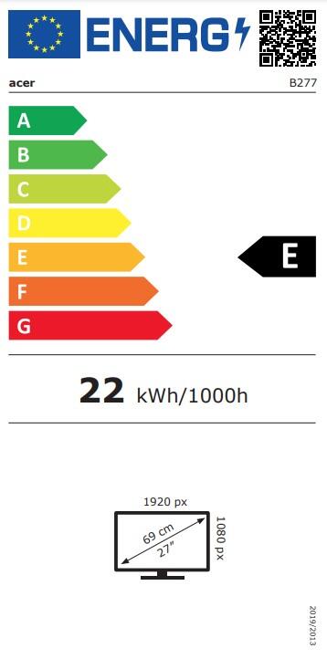 Acer B7 B277E LED display 68,6 cm (27") 1920 x 1080 Pixel Full HD Schwarz (UM.HB7EE.E08)