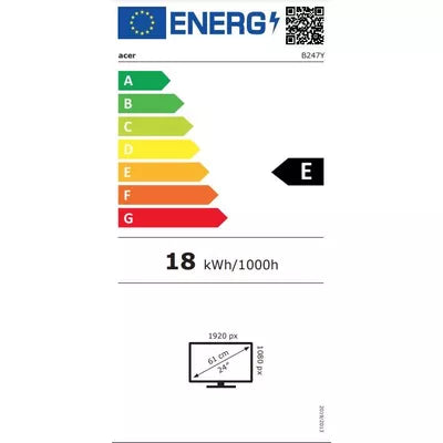 Acer 61cm/24 Zoll (1920x1080) Vero B247YEbmiprxv FullHD IPS 4ms HDMI VGA DP LS Pivot Black