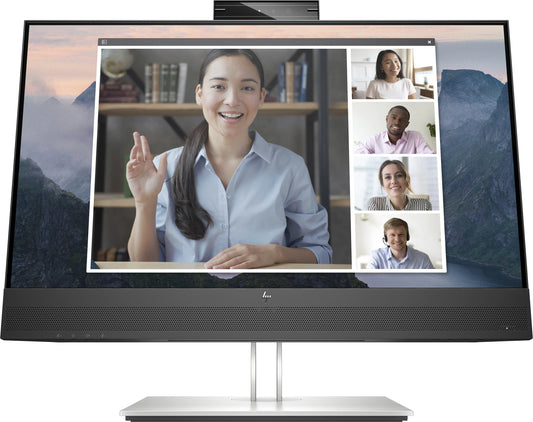 HP E24mv G4 Conferencing Monitor 16:9 5ms IPS HDMI VGA DisplayPort VESA Pivot Speaker Full HD Black/Silver