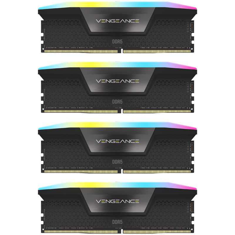 Corsair Vengeance RGB, DDR5-5200, XMP 3.0, CL38 - 192 GB Quad-Kit, Schwarz