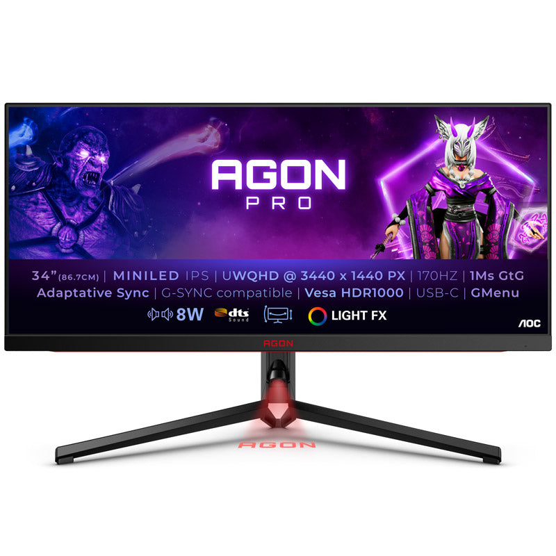 AOC AGON PRO AG344UXM, 86,4 cm (34 Zoll) 170Hz, FreeSync, IPS - DP, 2xHDMI