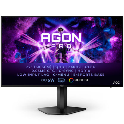 AOC AGON AG276QZD, 67,3 cm (26,5 Zoll) 240Hz, G-SYNC Compatible, OLED - 2xDP, 2xHDMI