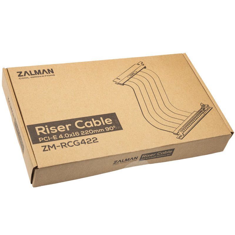 Zalman Riser Flachband-Kabel - PCI-E 4.0 x16, 90 Grad, 22cm - schwarz