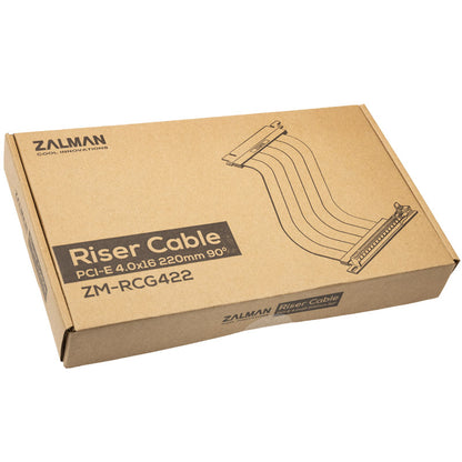 Zalman Riser Flachband-Kabel - PCI-E 4.0 x16, 90 Grad, 22cm - schwarz