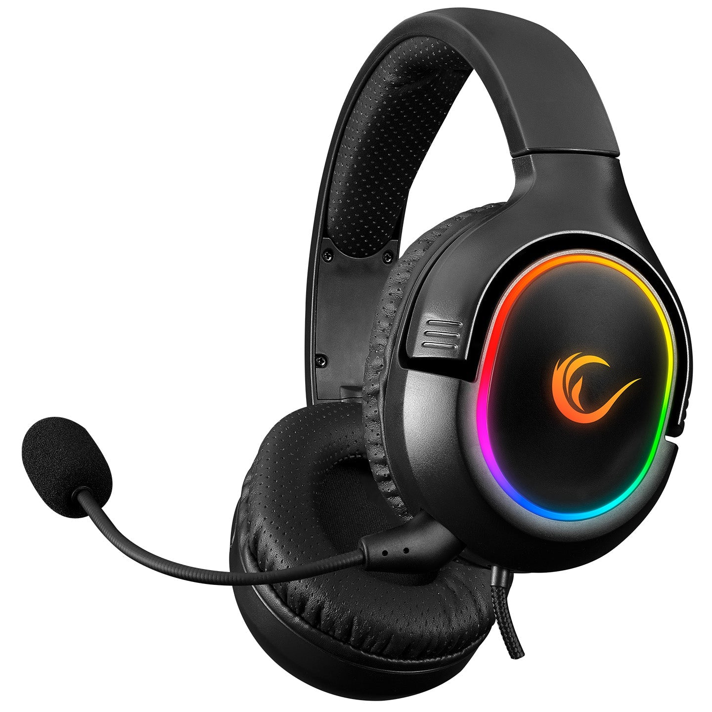 Rampage RX9 X-FORCE Black RGB LED 7.1 Gaming Headset.Detachable High Quality Mic. Foldable Earcups