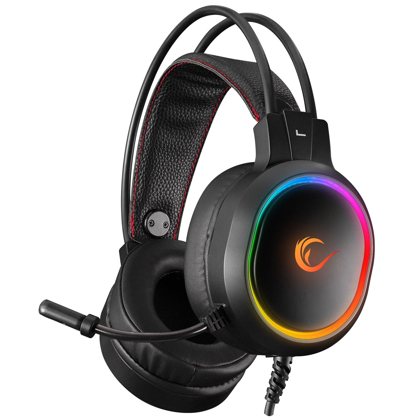 Rampage RM-K12 MANLY Black 7.1 USB Surround RGB Light effect Gaming Headset