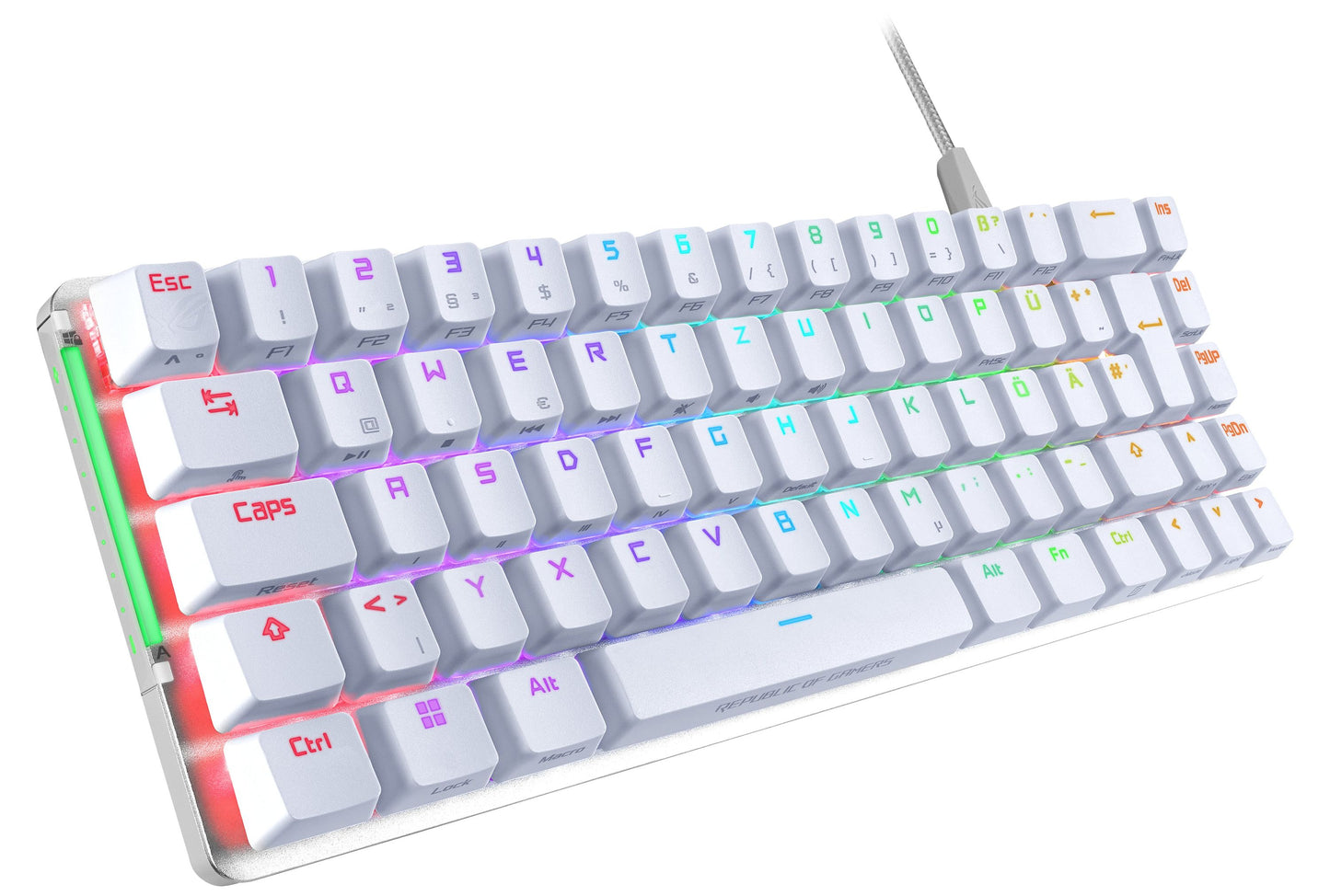 ASUS ROG Falchion Ace mit ROG NX Switches weiß - kabeebundene Gaming Tastatur mit 68 Tasten Layout