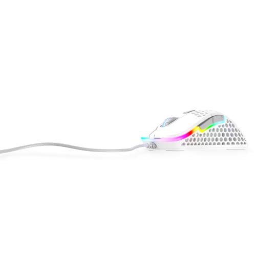 CHERRY XTRFY M4 RGB. Gaming Maus. Weiß. USB Typ-A. Optisch. 16000 DPI Pixart 3389 sensor. Kabeebunden. Kabel 1.8 m