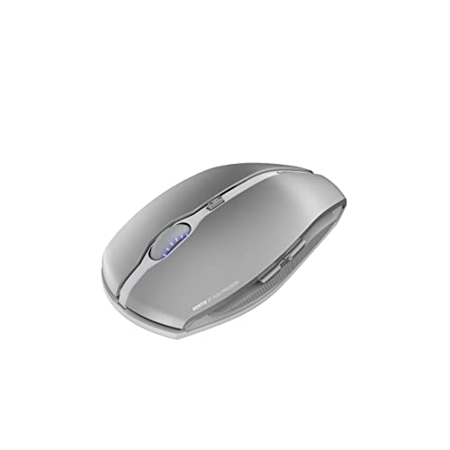 CHERRY Gentix BT - Bluetooth Maus mit Multi-Device Funktion für bis zu 3 Endgeräte. AES-128- Verschlüsselung. Frosted Silver