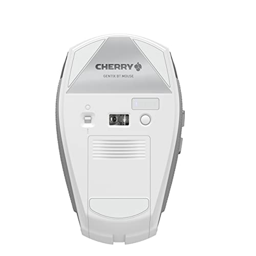 CHERRY Gentix BT - Bluetooth Maus mit Multi-Device Funktion für bis zu 3 Endgeräte. AES-128- Verschlüsselung. Frosted Silver