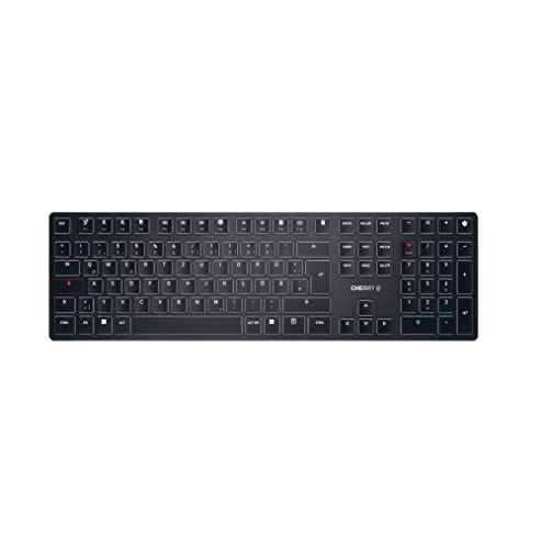 CHERRY KW X ULP. Ultraflache mechanische Tastatur. Kabellos Multi-Device-Tastatur für max. 4 Geräte. MX Ultra Low Profile Switche