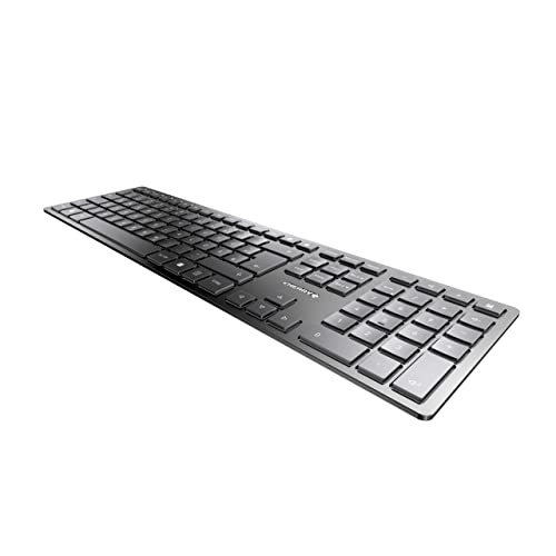 Cherry TAS KW 9100 SLIM Wireless DE-Layout schwarz/silber