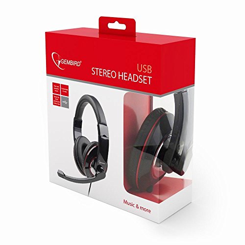 Gembird Headset stereo schwarz/rot USB