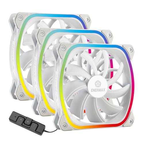 Enermax PC- Gehäuselüfter SquA RGB UCSQARGB12P-W-BP3 - 3er Pack (weiß)