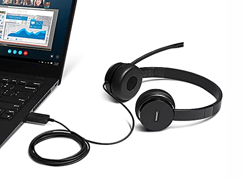 Lenovo 100 Stereo USB Headset (Schwarz. On Ear)