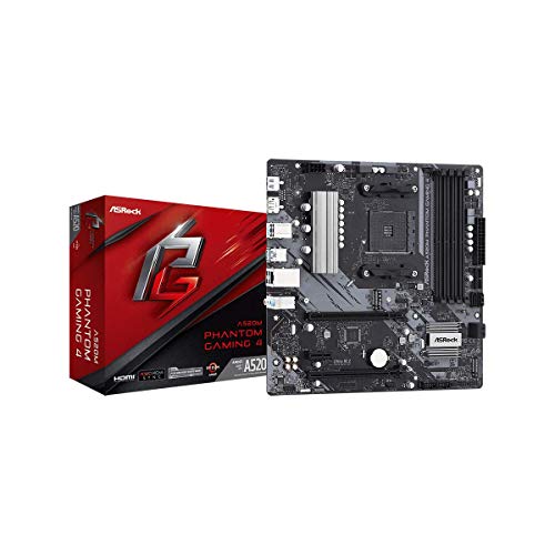 AsRock Mainboard A520M Phantom Gaming 4-Micro ATX-Socket AM4- A520