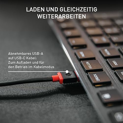 CHERRY KW X ULP. Ultraflache mechanische Tastatur. Kabellos Multi-Device-Tastatur für max. 4 Geräte. MX Ultra Low Profile Switche