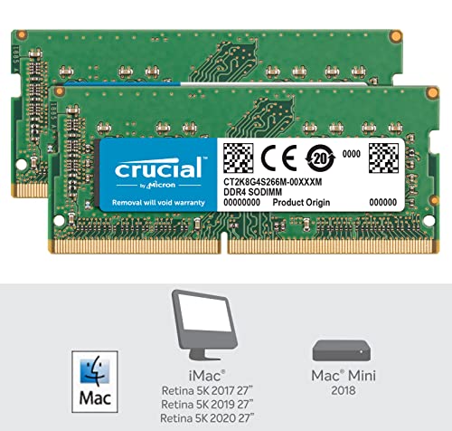 Crucial RAM-16 GB (2 x 8 GB Kit)-DDR4 2666 UDIMM CL19