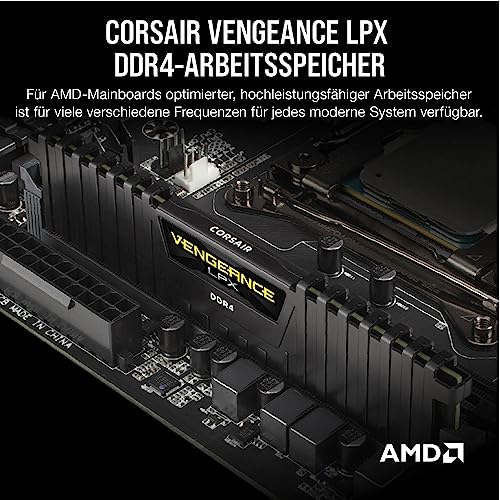 Corsair Vengeance LPX Schwarz 32GB Kit (2x16GB) DDR4-3600 CL18 DIMM Arbeitsspeicher. optimiert für